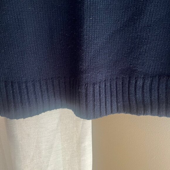 Men's Navy Blue & Cream Snowflake Crew Sweater, Size XL - Picture 4 of 9